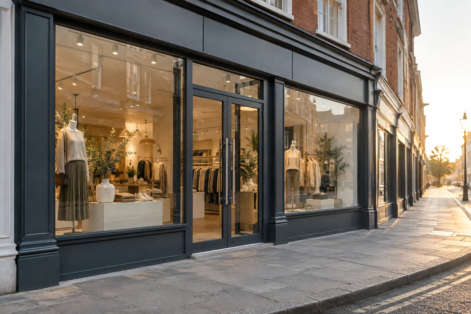 Contemporary aluminium retail shopfront